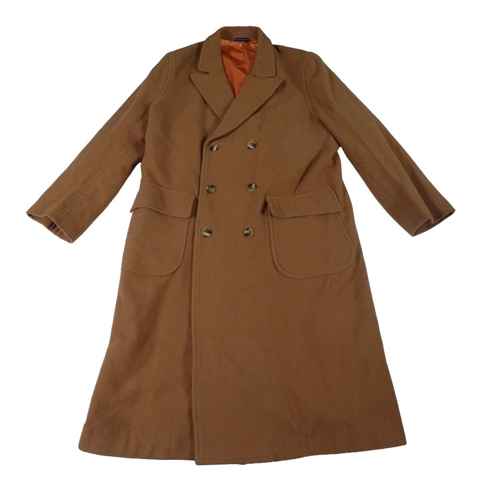 Tommy Hilfiger Wool Double Breasted Winter Beige Over Coat Men's Medium